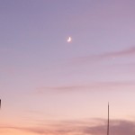 ベランダから見た月と金星